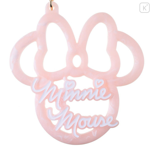 Japan Disney Store 3D Keychain - Minnie : Stylish Marble Name Logo Key Chain Fes - 4