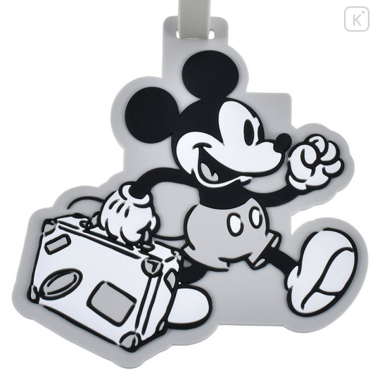 Japan Disney Store Luggage Tag - Mickey : Let's Travel Light Grey - 4