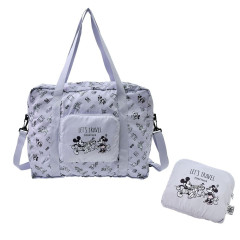 Japan Disney Store Travel Folding Boston Bag - Mickey & Minnie : Let's Travel