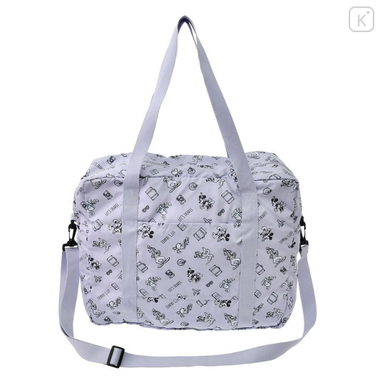 Japan Disney Store Travel Folding Boston Bag - Mickey & Minnie : Let's Travel - 3