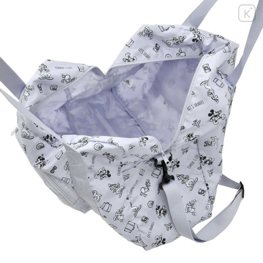 Japan Disney Store Travel Folding Boston Bag - Mickey & Minnie : Let's Travel - 8