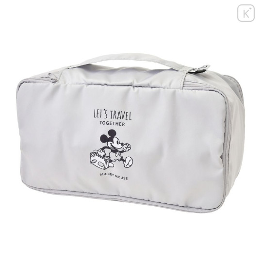 Japan Disney Store Compression Storage Bag (S) - Mickey : Let's Travel Light Grey - 1