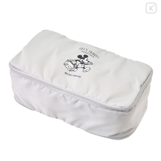 Japan Disney Store Compression Storage Bag (S) - Mickey : Let's Travel Light Grey - 2