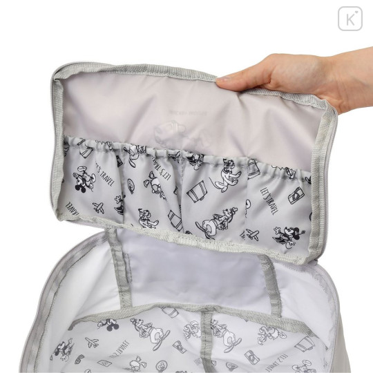 Japan Disney Store Compression Storage Bag (S) - Mickey : Let's Travel Light Grey - 3