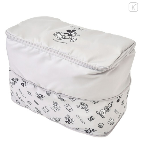 Japan Disney Store Compression Storage Bag (S) - Mickey : Let's Travel Light Grey - 7