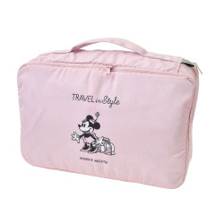 Japan Disney Store Compression Storage Bag (M) - Mickey & Minnie : Let's Travel Light Pink