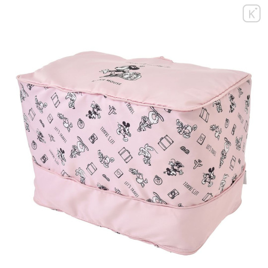 Japan Disney Store Compression Storage Bag (M) - Mickey & Minnie : Let's Travel Light Pink - 8
