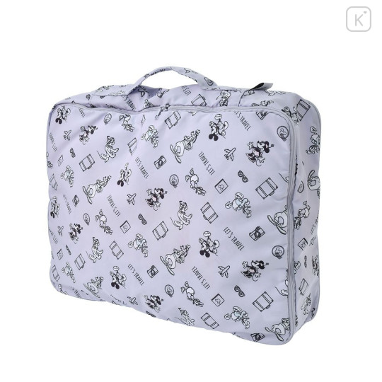 Japan Disney Store Compression Storage Bag (L) - Mickey & Minnie : Let's Travel Light Purple - 1