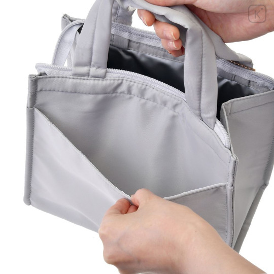 Japan Disney Store Insulated Cooler Lunch Bag - Baymax : Relax Light Grey Cool Tote - 6