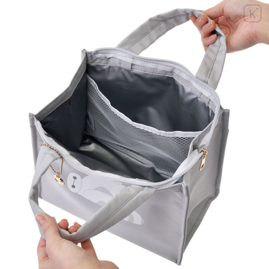 Japan Disney Store Insulated Cooler Lunch Bag - Baymax : Relax Light Grey Cool Tote - 7