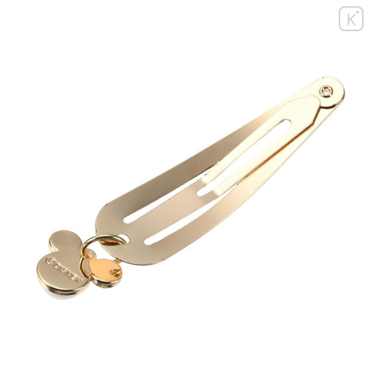 Japan Disney Store Gold Hairpin - Mickey : Swinging Charm Pearl - 3