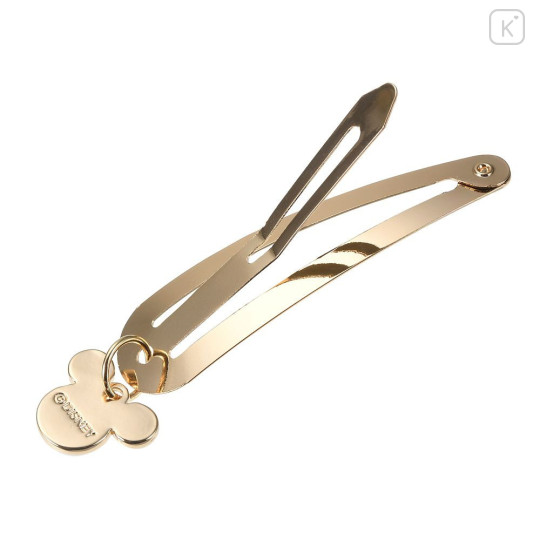 Japan Disney Store Gold Hairpin - Mickey : Swinging Charm Pearl - 5