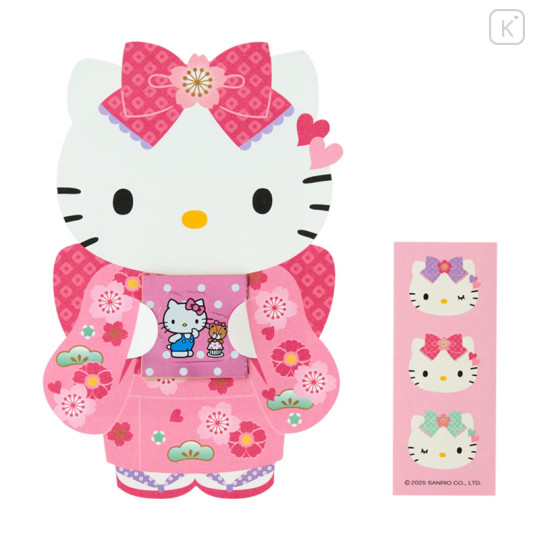 Japan Sanrio Original Gift Envelope Set - Hello Kitty : Kimono Pink - 1