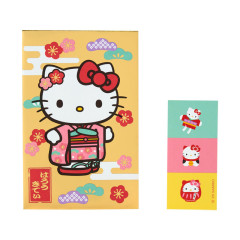 Japan Sanrio Original New Year Money Envelope Pochi Bag - Hello Kitty : Kimono Gold Plum
