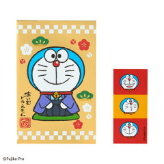 Japan Sanrio Original New Year Money Envelope Pochi Bag - Doraemon : Kimono Gold Plum