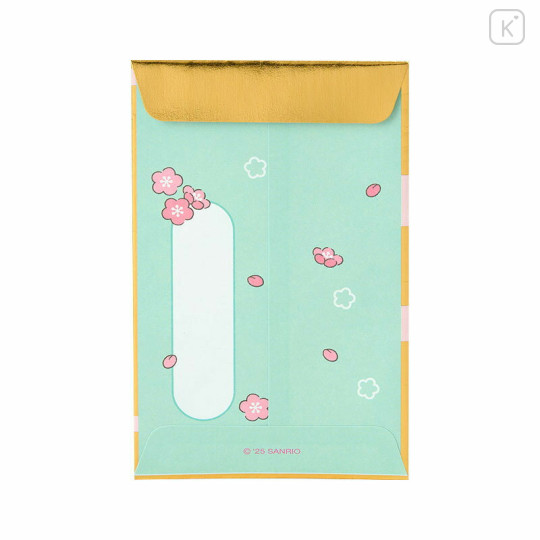 Japan Sanrio Original New Year Money Envelope Pochi Bag - Characters Kimono Gold Plum - 2