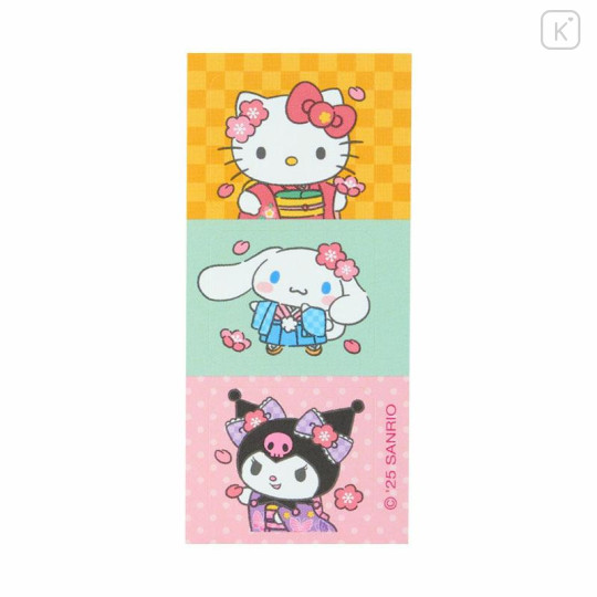 Japan Sanrio Original New Year Money Envelope Pochi Bag - Characters Kimono Gold Plum - 4