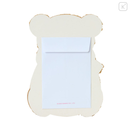 Japan Sanrio Original Fluffy Envelope - Teddy Bear Sitting - 2