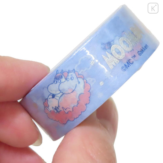 Japan Moomin Masking Tape - Moomintroll : Aurora Foil Blue - 2