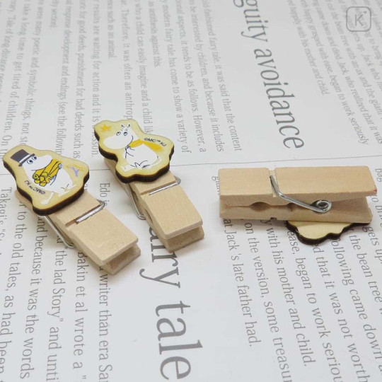 Japan Moomin Wooden Clothespin Set - Moomintroll : Family First Snow - 2