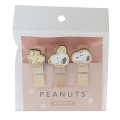 Japan Peanuts Wooden Clothespin Set - Snoopy & Woodstock : Smile Face