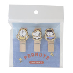 Japan Peanuts Wooden Clothespin Set - Snoopy & Charlie & Lucy