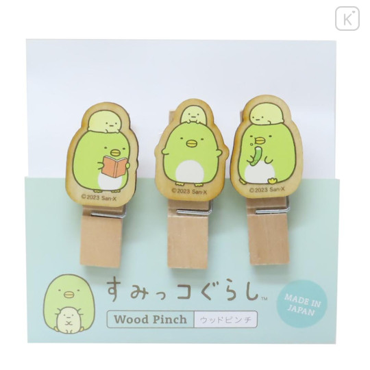 Japan San-X Wooden Clothespin Set - Sumikko Gurashi : Penguin? - 1