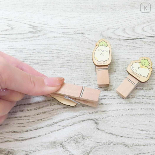 Japan San-X Wooden Clothespin Set - Sumikko Gurashi : Neko & Zassou - 2