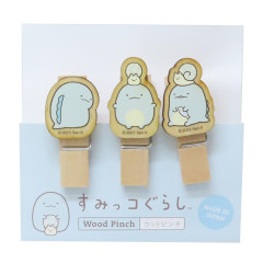 Japan San-X Wooden Clothespin Set - Sumikko Gurashi : Tokage & Nisetsumuri