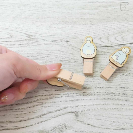 Japan San-X Wooden Clothespin Set - Sumikko Gurashi : Tokage & Nisetsumuri - 2