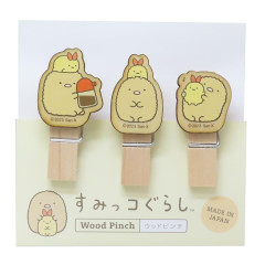 Japan San-X Wooden Clothespin Set - Sumikko Gurashi : Tonkatsu Fried Pork & Ebifurai no Shippo Fried Shrimp Tail