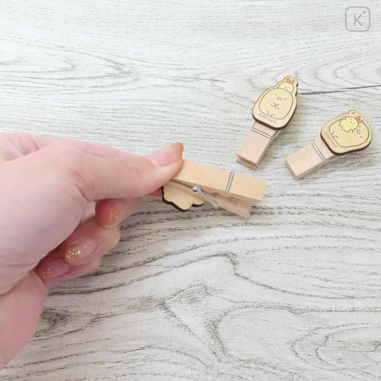 Japan San-X Wooden Clothespin Set - Sumikko Gurashi : Tonkatsu Fried Pork & Ebifurai no Shippo Fried Shrimp Tail - 2