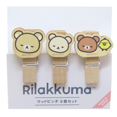 Japan San-X Wooden Clothespin Set - Rilakkuma : Sleep