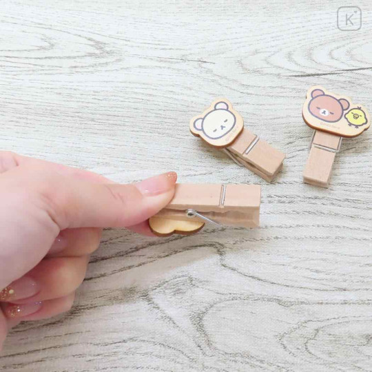 Japan San-X Wooden Clothespin Set - Rilakkuma : Sleep - 2