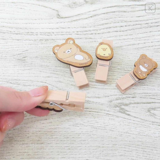 Japan San-X Wooden Clothespin Set - Rilakkuma : Take Your Time - 2