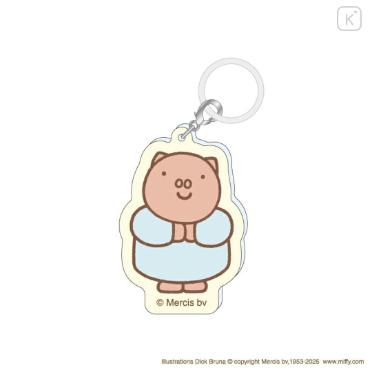 Japan Miffy Charm Tag Keychain - Grunty - 1