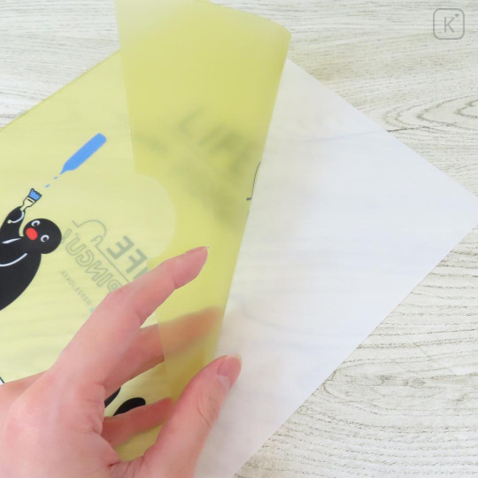 Japan Pingu A4 Clear File Folder - Life with Pingu Paint - 3