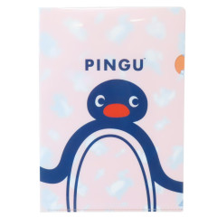 Japan Pingu A4 Clear File Folder - Pingu White Orange