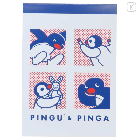 Japan Pingu A6 Notepad - Pingu & Pinga Blue White Red - 1