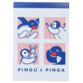 Japan Pingu A6 Notepad - Pingu & Pinga Blue White Red - 1