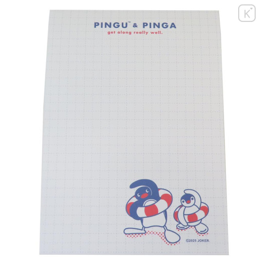 Japan Pingu A6 Notepad - Pingu & Pinga Blue White Red - 3