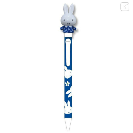 Japan Miffy Action Mascot Ballpoint Pen - Miffy : Blue Dress Flower - 1