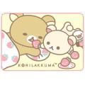 Japan San-X Flannel Lap Blanket - Korilakkuma & Rilakkuma : Strawberry - 1