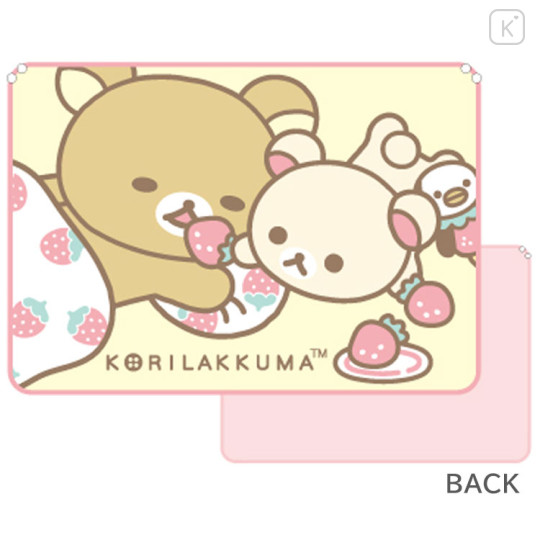 Japan San-X Flannel Lap Blanket - Korilakkuma & Rilakkuma : Strawberry - 2