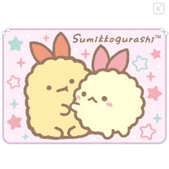 Japan San-X Flannel Lap Blanket - Sumikko Gurashi : Ebiten & Ebifurai no Shippo Fried Shrimp Tail Hug - 1