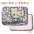 Japan Sanrio Flannel Lap Blanket - Hello Kitty : Retro Heisei Kogal Y2K Tan - 2