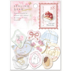 Japan Q-LiA Wax Style Seal Sticker - Shortcake Memory Holographic Silver Gold Foil