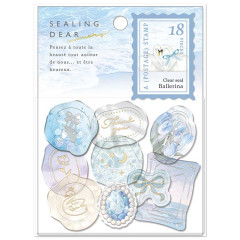 Japan Q-LiA Wax Style Seal Sticker - Ballerina Memory Holographic Silver Gold Foil