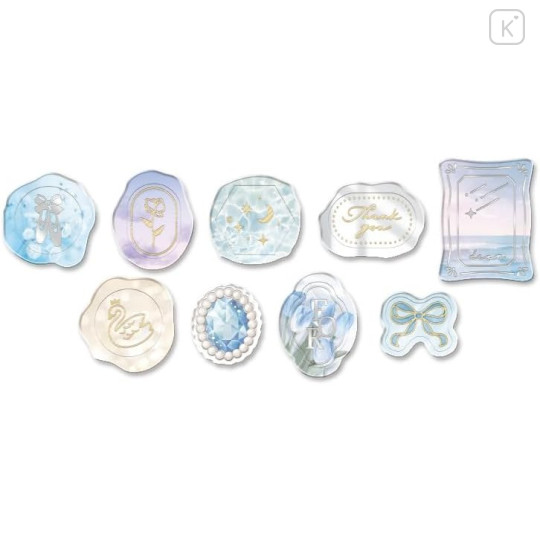 Japan Q-LiA Wax Style Seal Sticker - Ballerina Memory Holographic Silver Gold Foil - 2