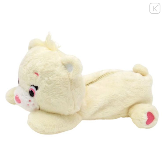 Japan Care Bears Fluffy Plush Pen Case - Sparkle Heart Bear - 1